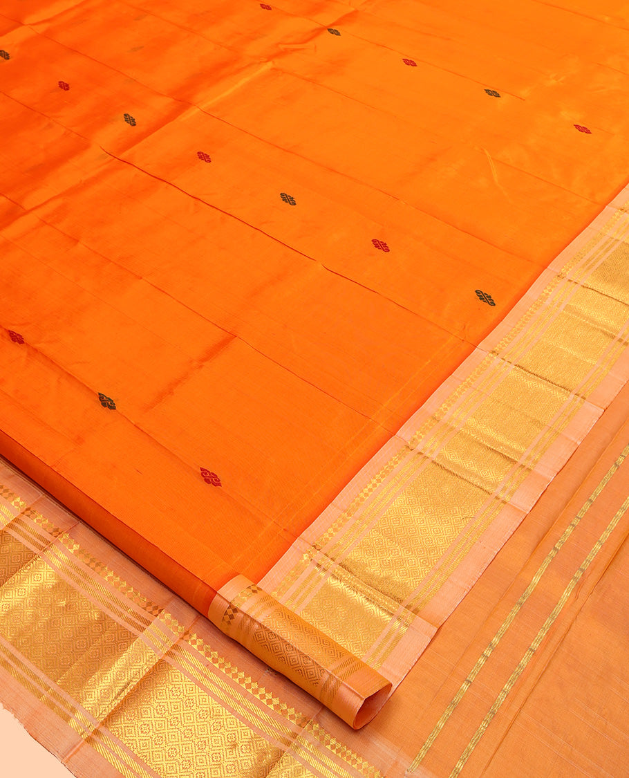 Orange Thread Butta Kanchipuram Silk Saree