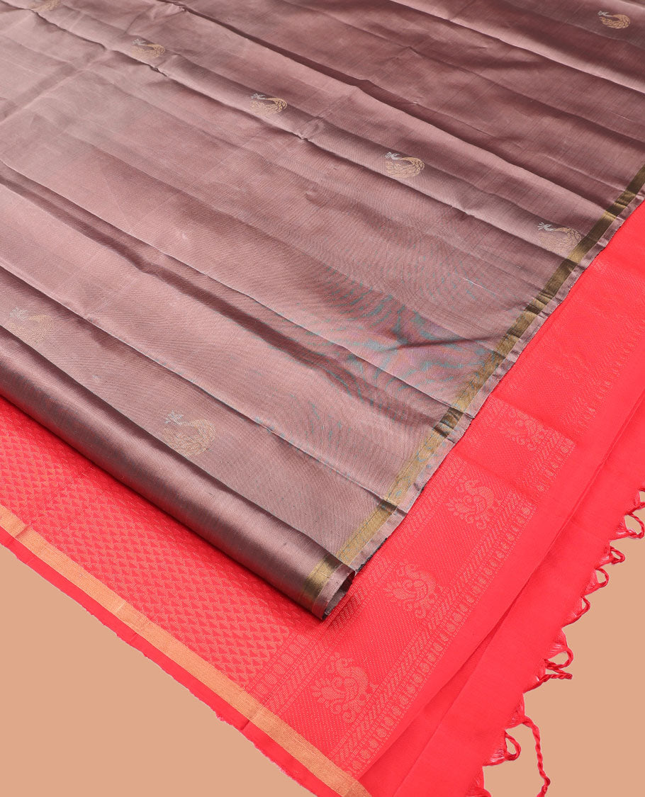 Pale Brown Mayuri Lite Silk Mix Saree