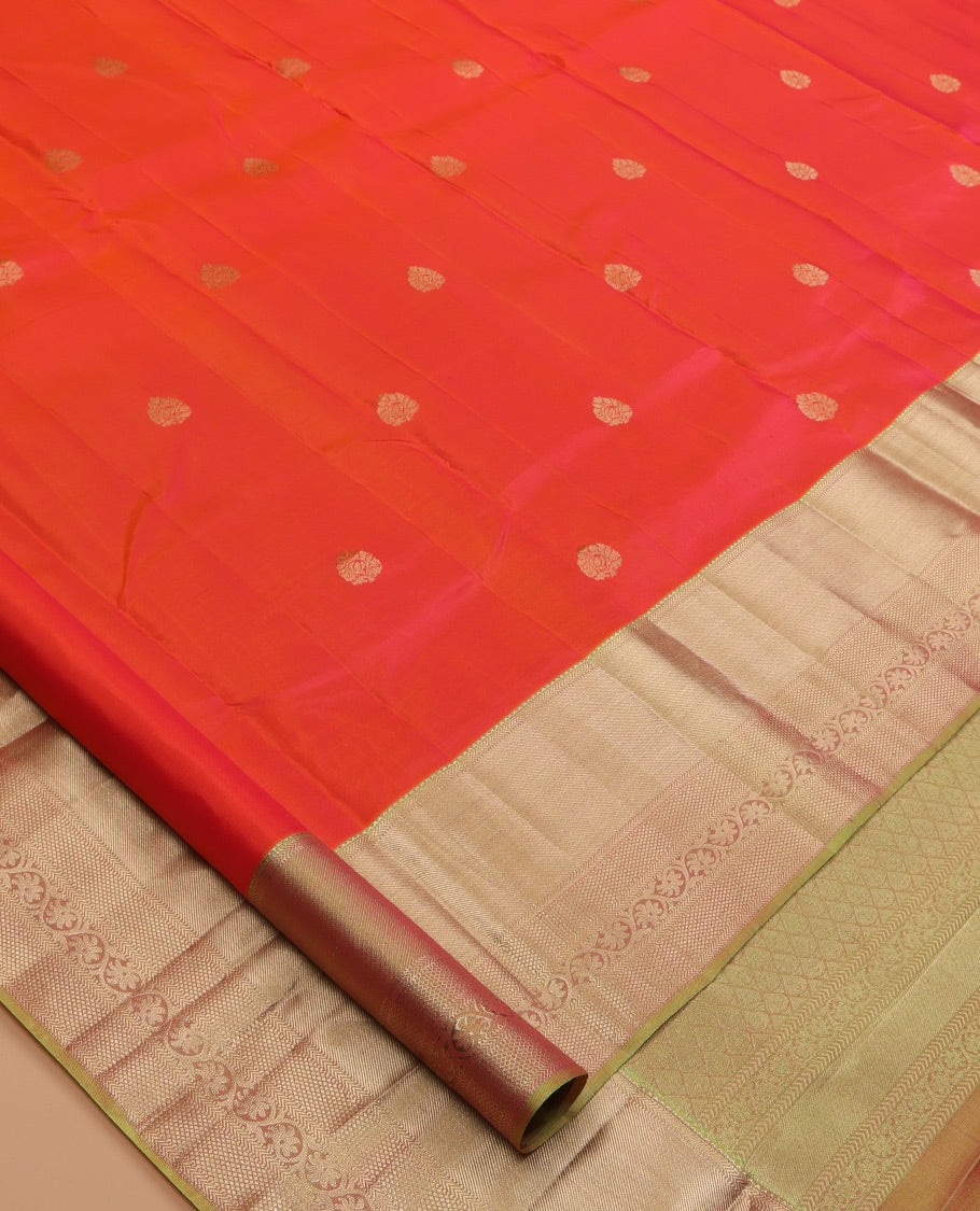 Orange Kanchipuram Silk Saree