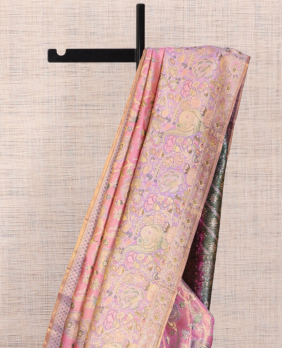 Pink Kanchipuram Tissue Silk Saree
