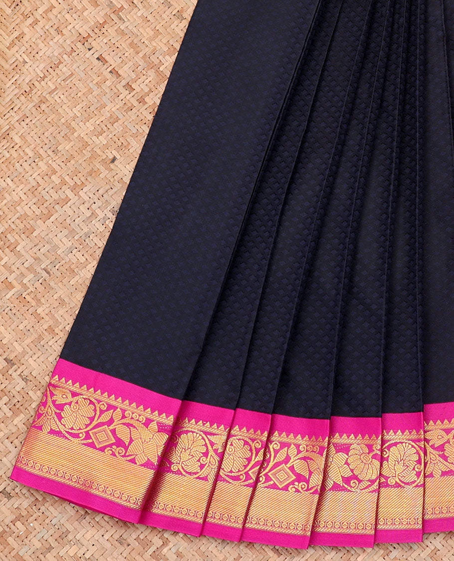 Blue Budget Silk Saree, Subtly Sparkled with Jaal Design on Its Body, Complemented by a Contrast Traditional Zari Design Border, Intricate Pallu, and Paired with a Contrast Blouse