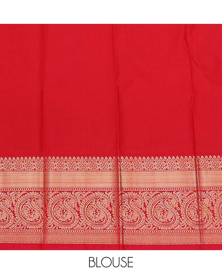 Green zari buttas gift saree, contrast traditional zari design border, and jaal pallu