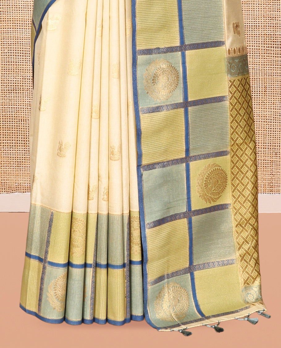 Blue Peacock Motif Saree