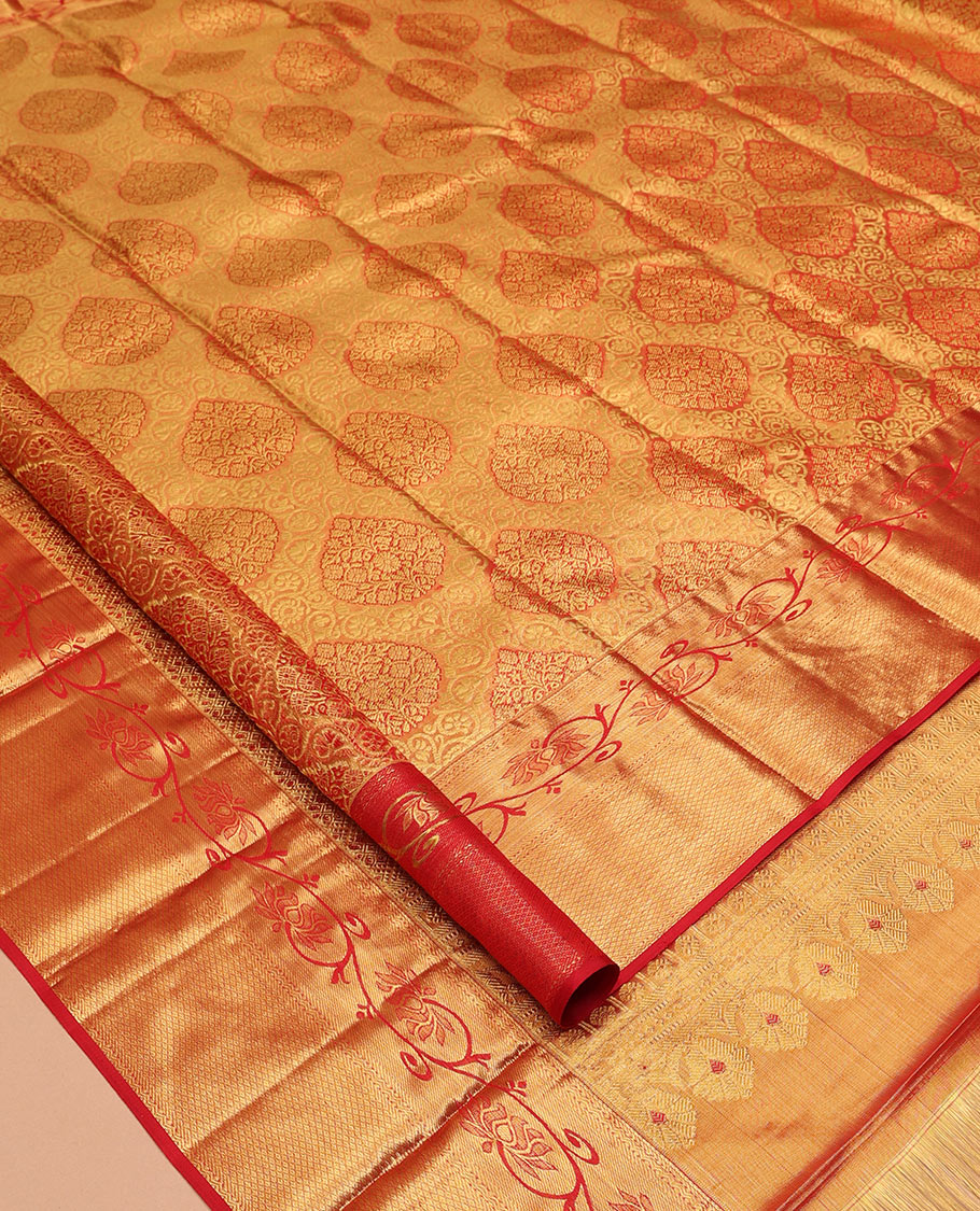 Red Kanchipuram Tissue Silk Saree