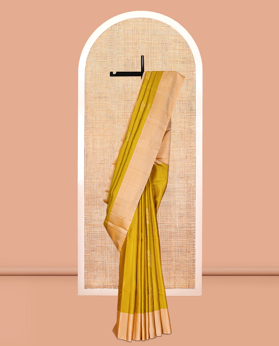 Yellow Mayuri Lite Silk Mix Saree