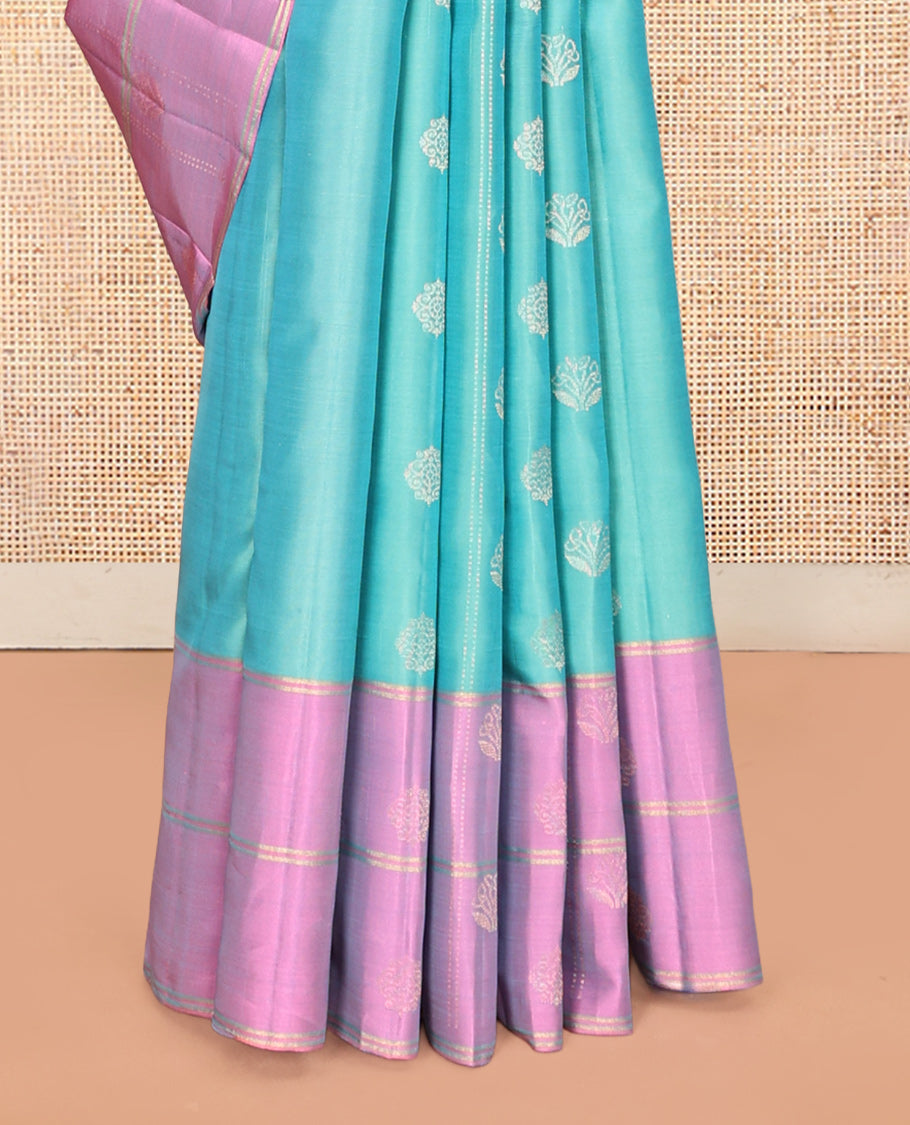Blue Paisley Design Mayuri Lite Silk Mix Saree