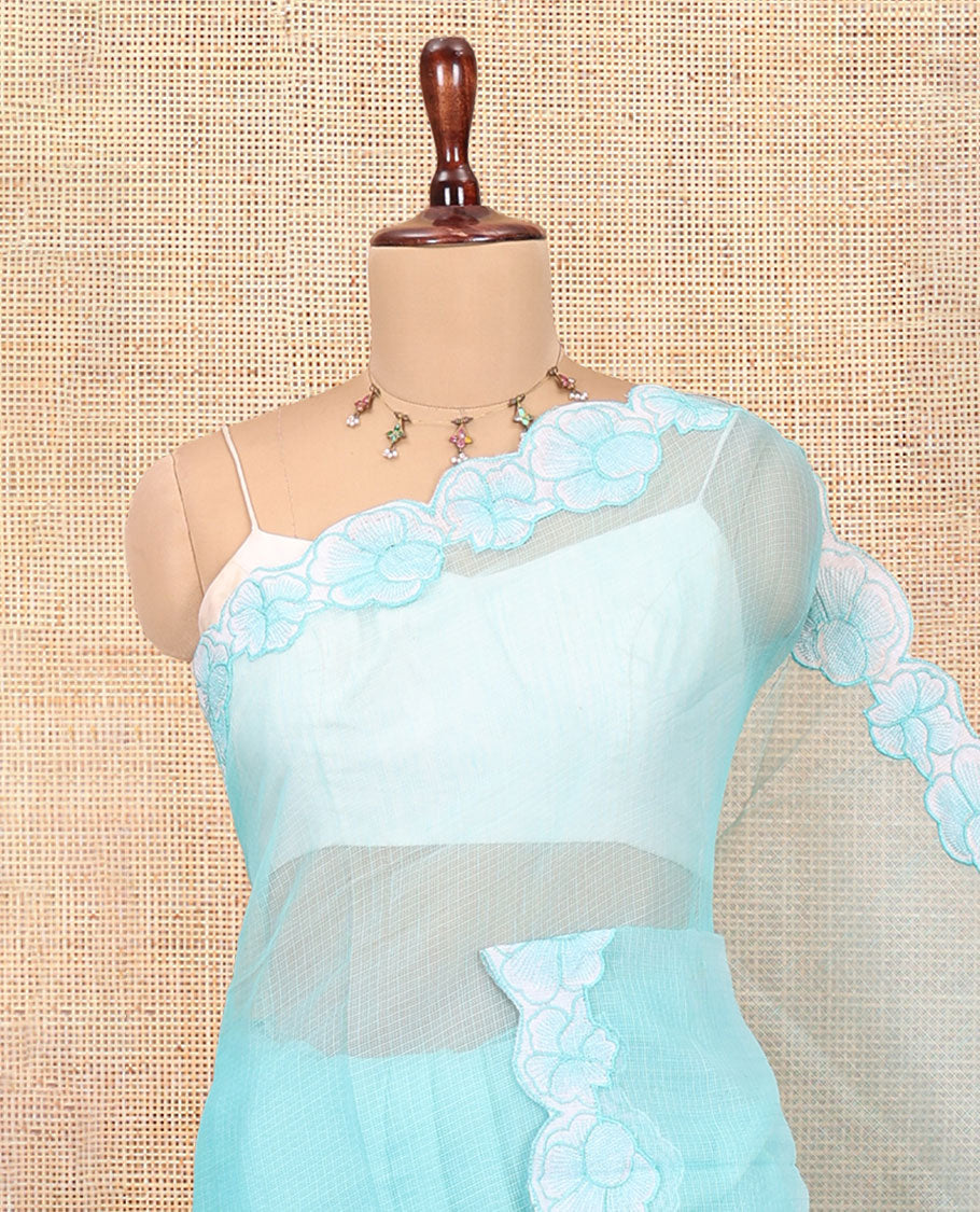 Sea Green Kota Chex Saree