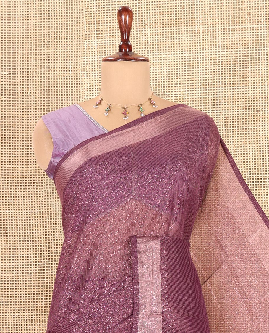 Purple Linen Cotton Saree