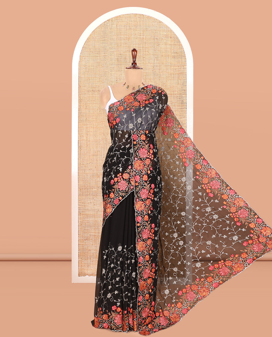 Black Georgette Saree