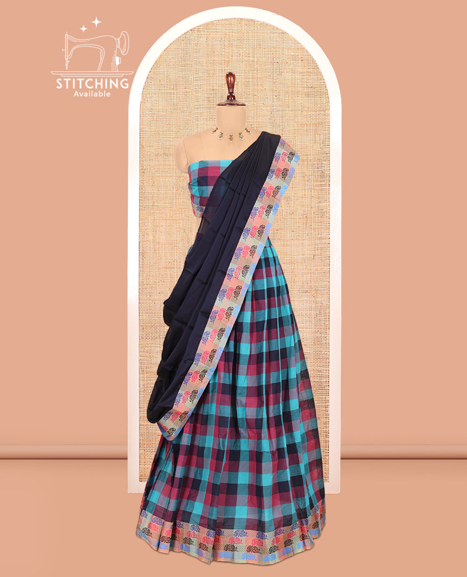 Multi-Color Chettinad Cotton Half-Saree