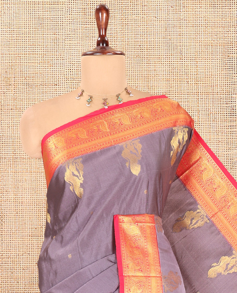 Grey Budget Silk Saree