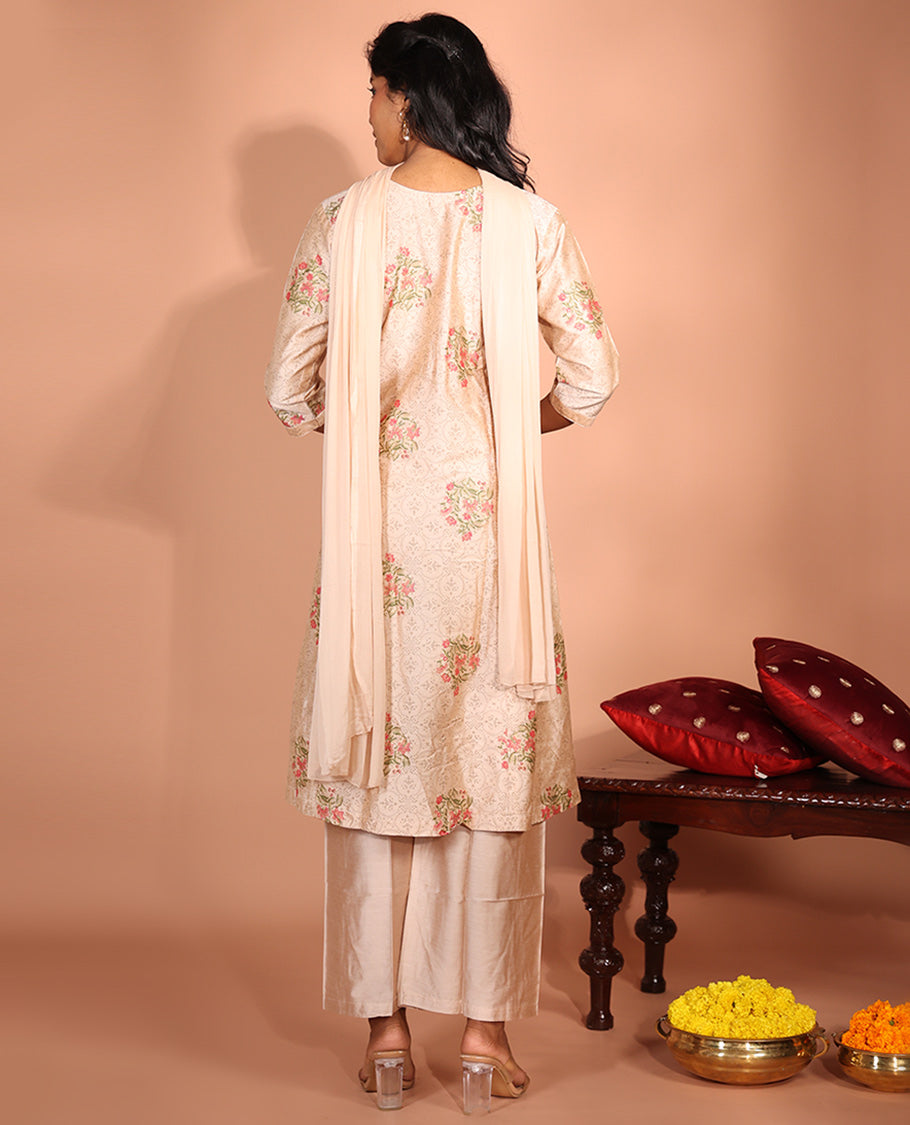 Light Sandal Muslin Readymade Suit