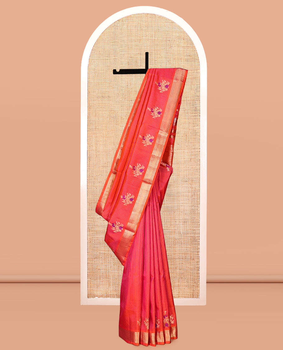 Pink Venkatagiri Silk Saree