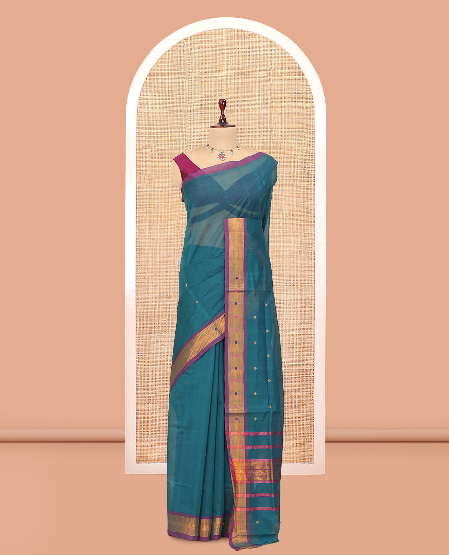 Blue Venkatagiri Cotton Saree