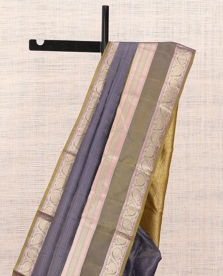 Navy Blue-Light Green Vasundhara Silk Saree