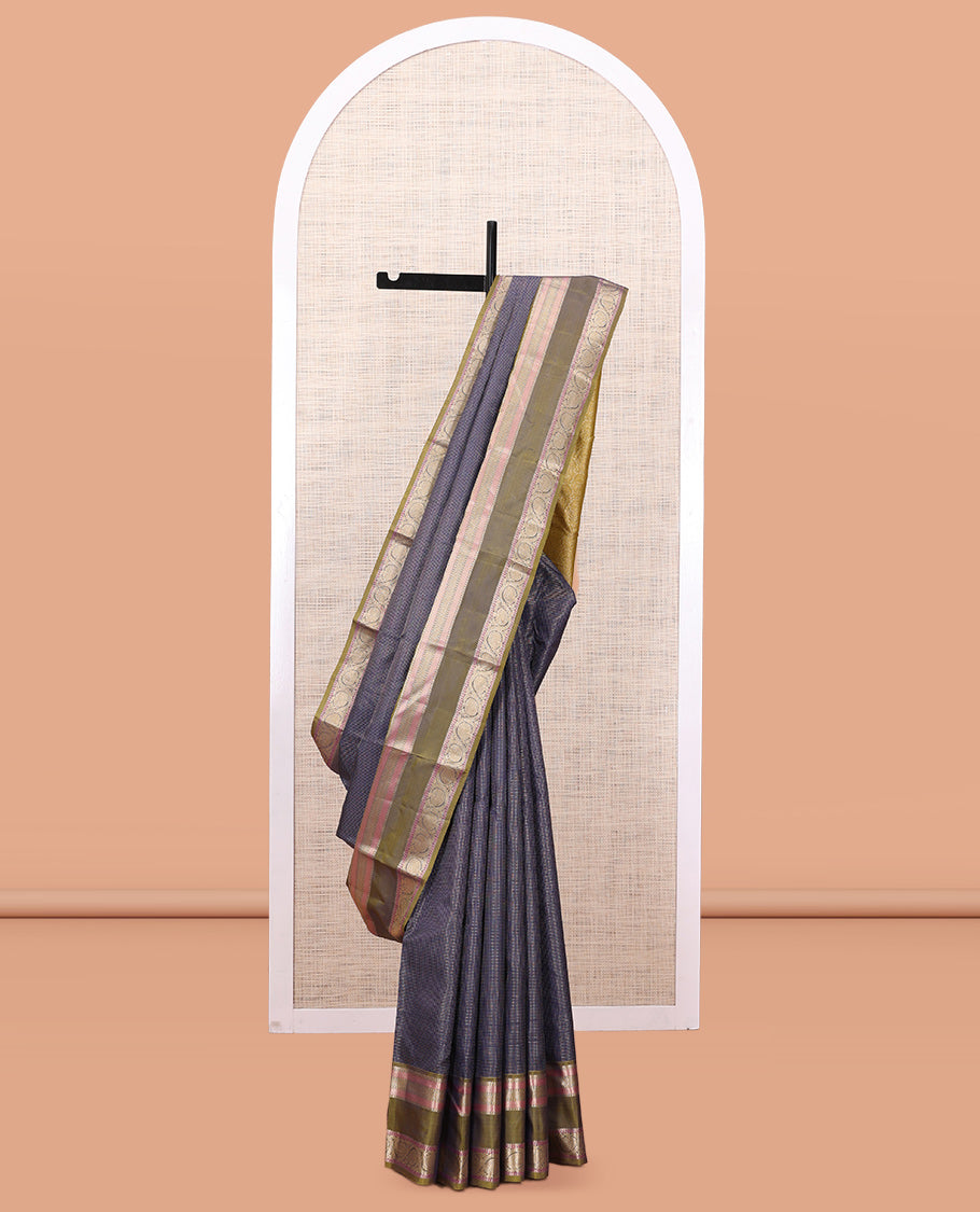 Navy Blue-Light Green Vasundhara Silk Saree