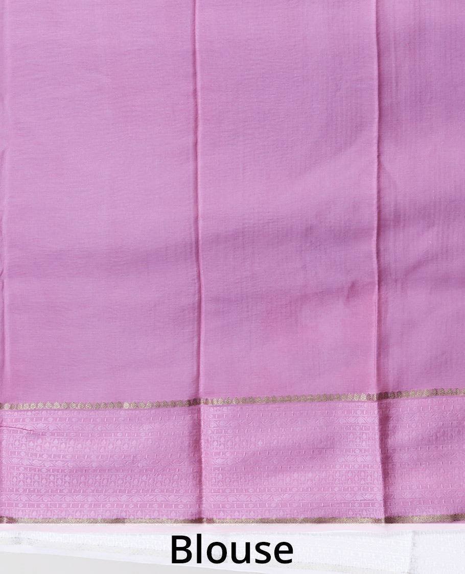 multi-colored floral printed pure crepe saree with contrast floral zari border