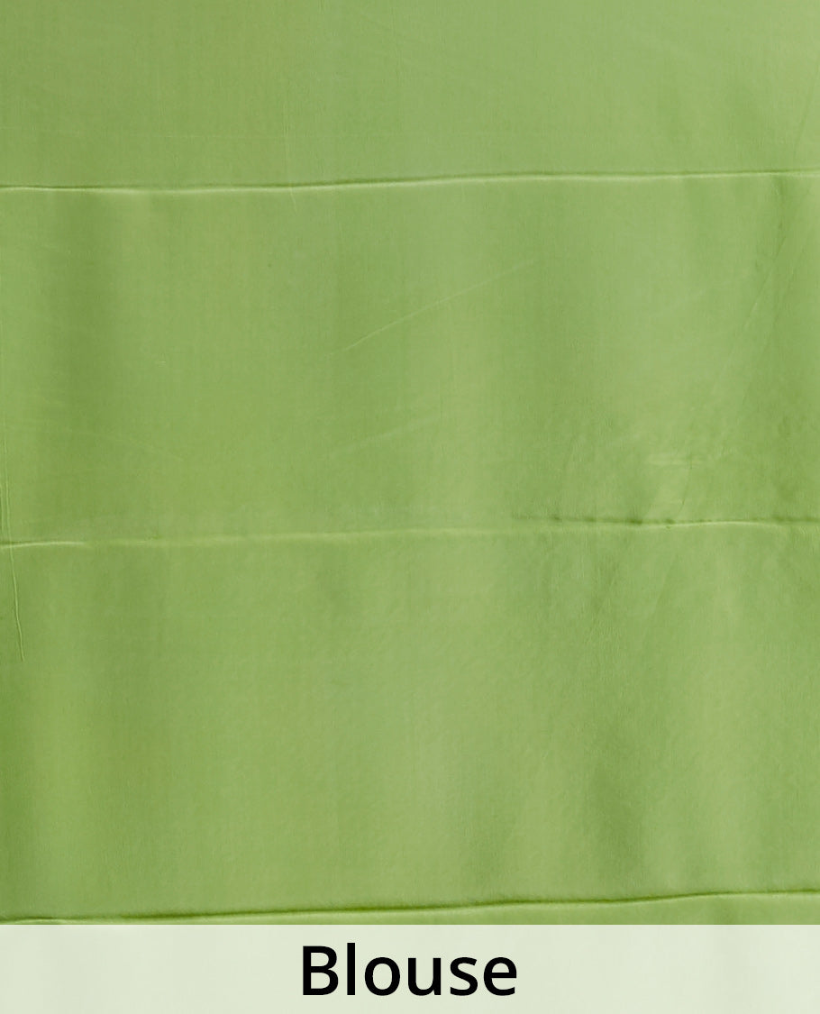 Blue argyle pattern pure crepe saree with intricate floral zari border