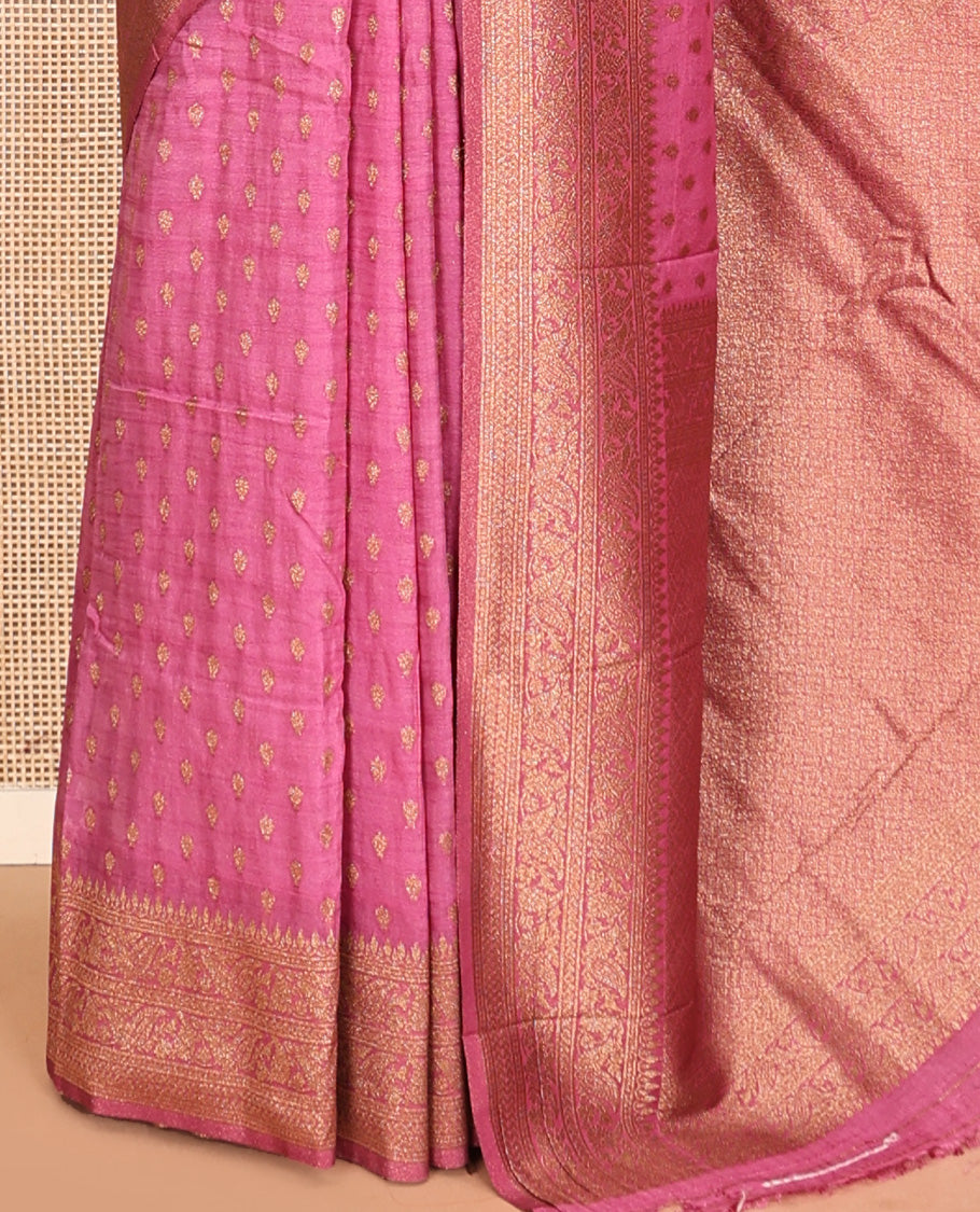 Pink Fancy Crepe Saree