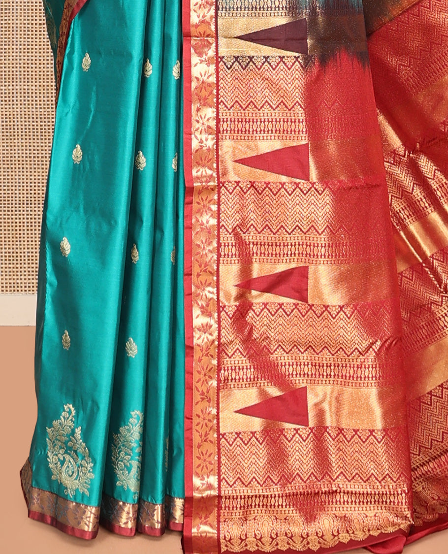 Green Zari Butta Gift Saree