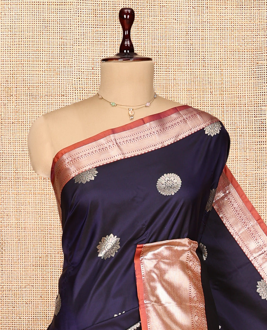 Blue Zari Buttas Gift Saree