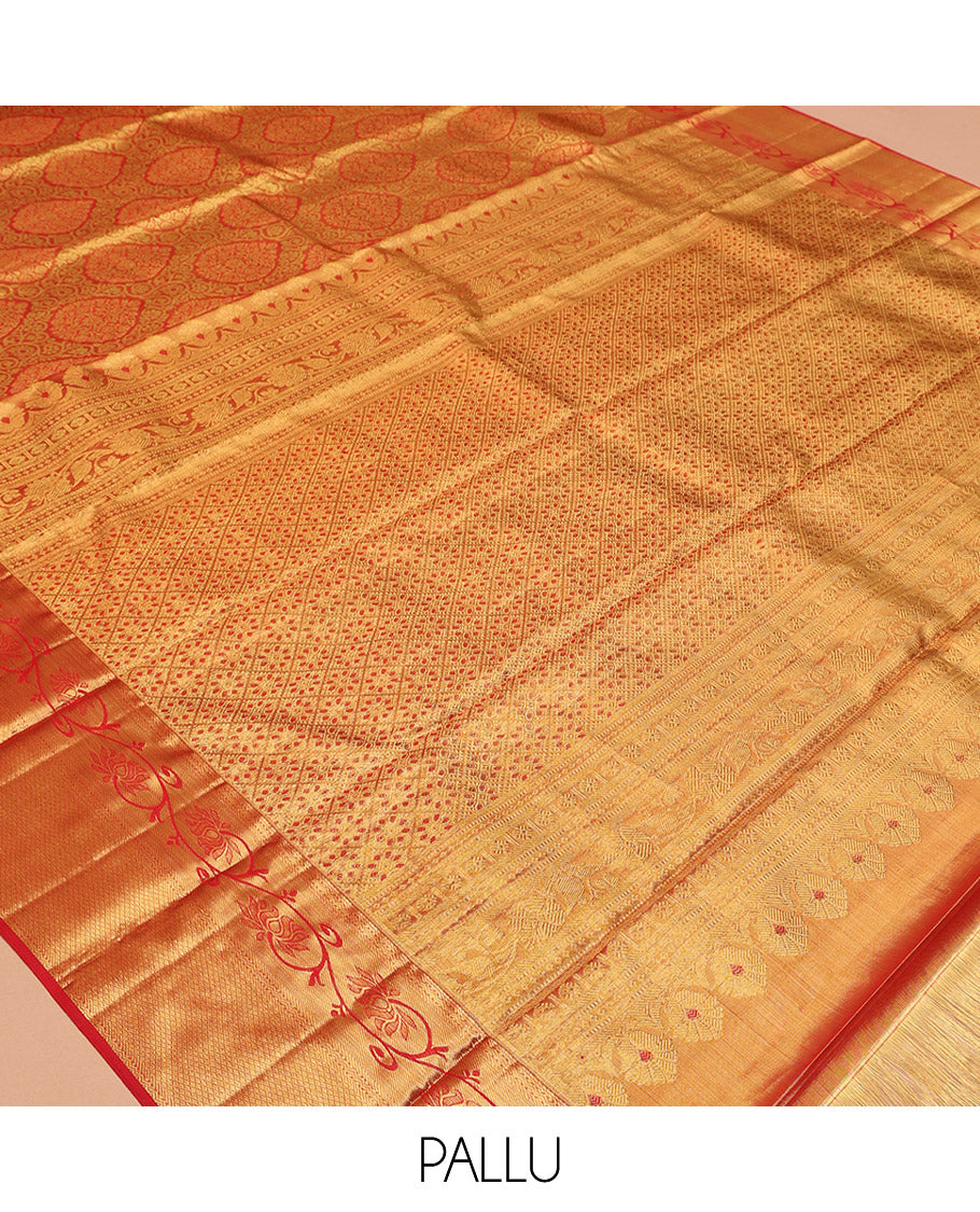 Red Kanchipuram Tissue Silk Saree