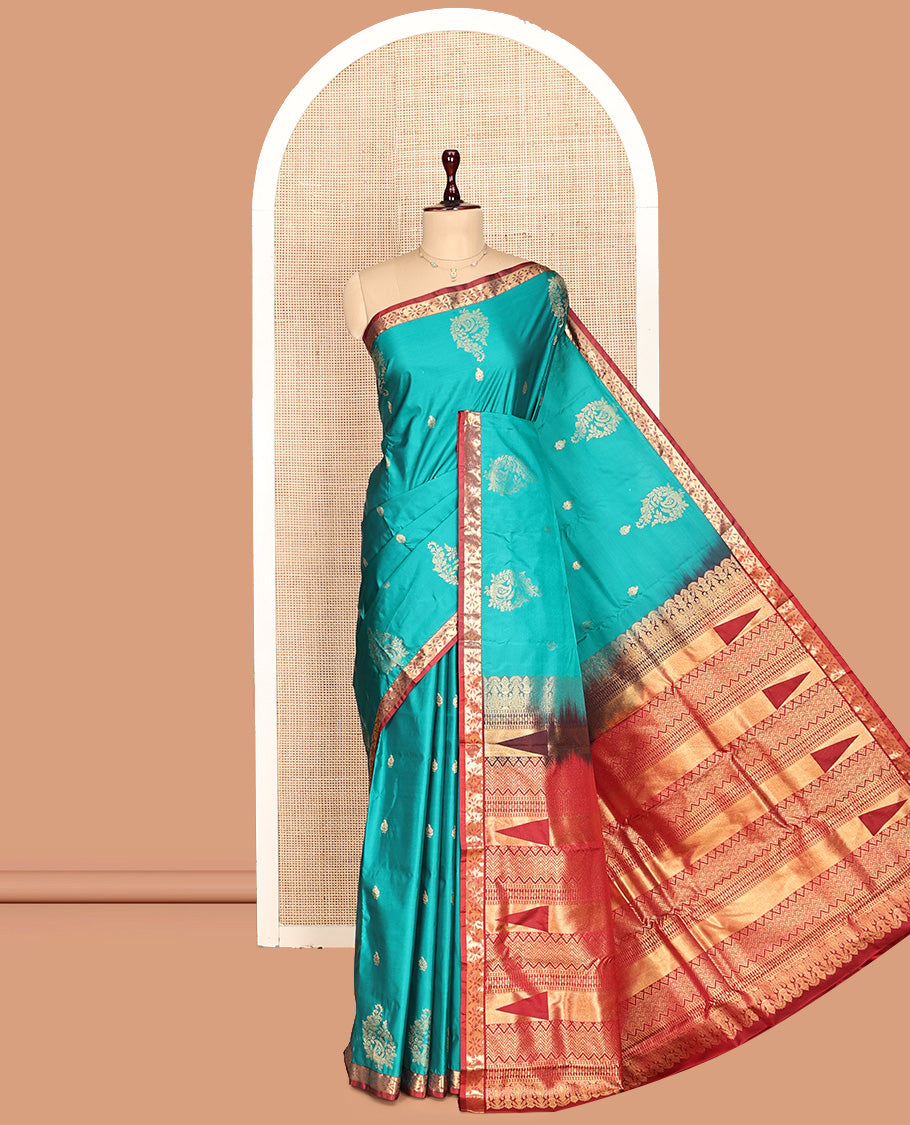 Green Zari Butta Gift Saree