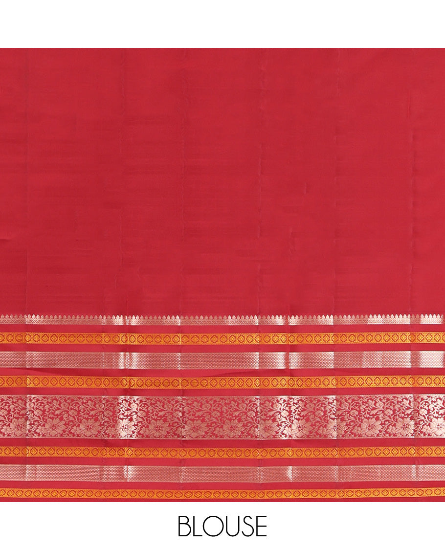 Black Mayil-Chakra Buttas Vasundhara Lite Silk Mix Saree, Contrast Traditional Zari Border, and a Contrast Blouse
