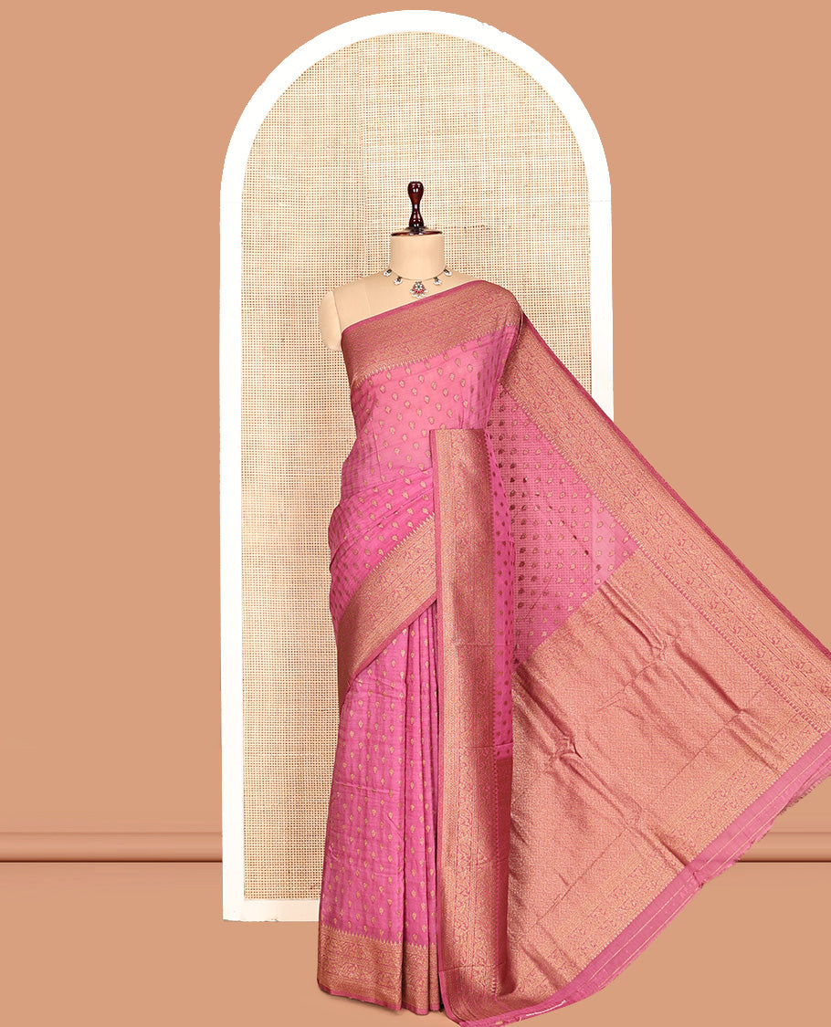 Pink Fancy Crepe Saree