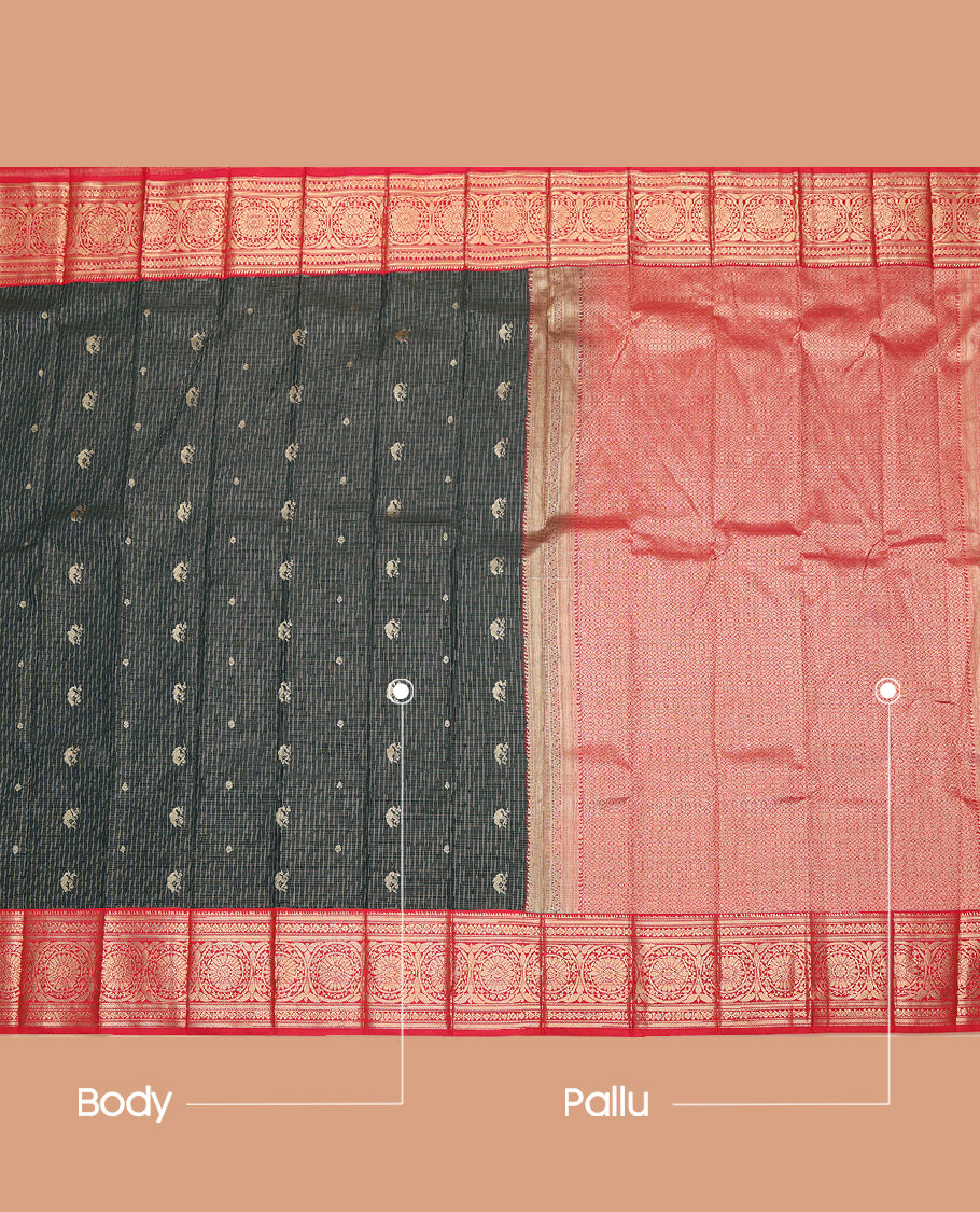 Green Traditional Zari Design Budget Silk Saree