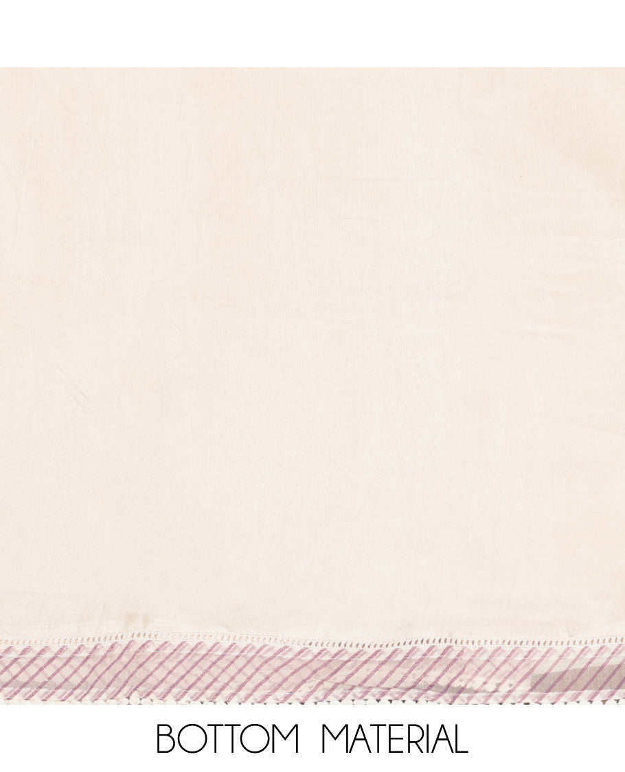 White Cotton Material Churidar Set, Styled with Floral Print Top, Matching Bottom, and Floral Dupatta