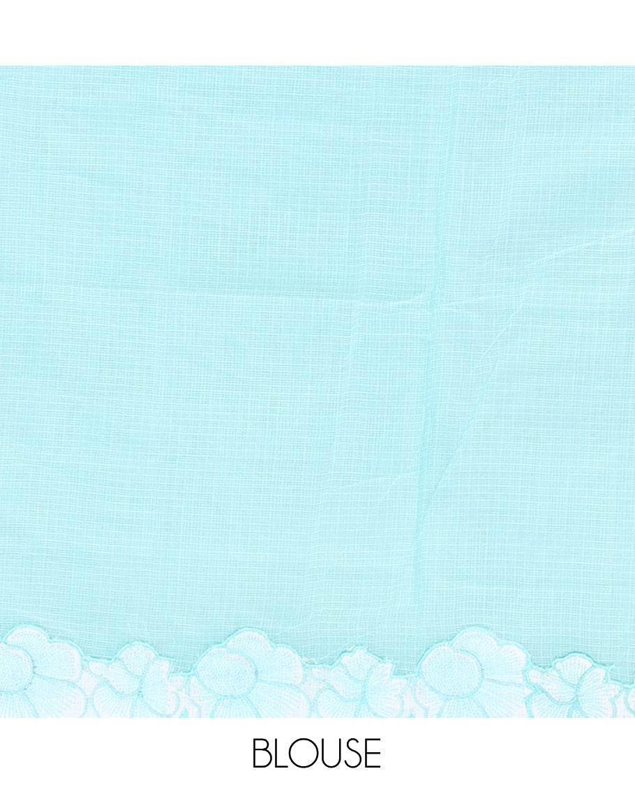 Sea Green Kota Chex Saree