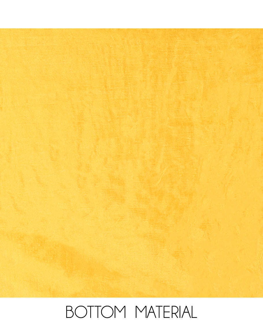 Yellow Vichitra Silk Material Chudidar Features a V-Neck Thread-Sequined Top, a Plain Bottom, Matching Thread-Sequined Dupatta