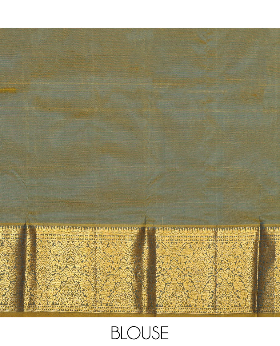 Blue Pure Silk Navarathna Pavadai Material Set