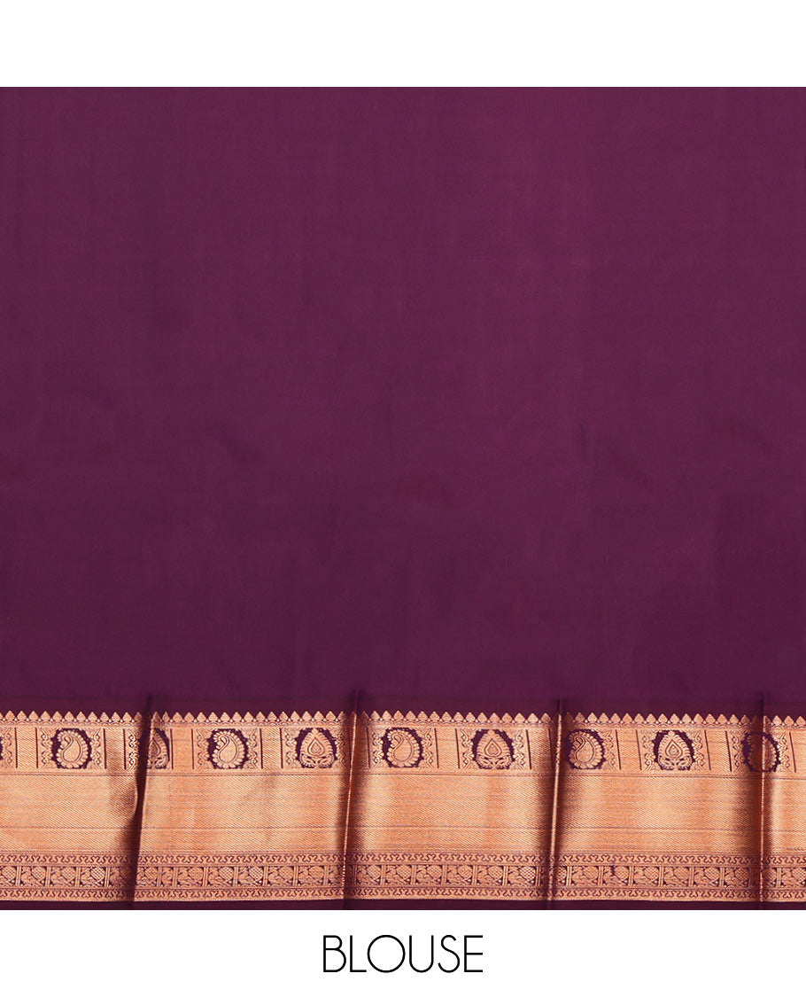 Blue Budget Silk Saree, Woven with a Jacquard Design, Complemented by a Contrast Traditional Zari Border, Grand Pallu, and Contrast Blouse