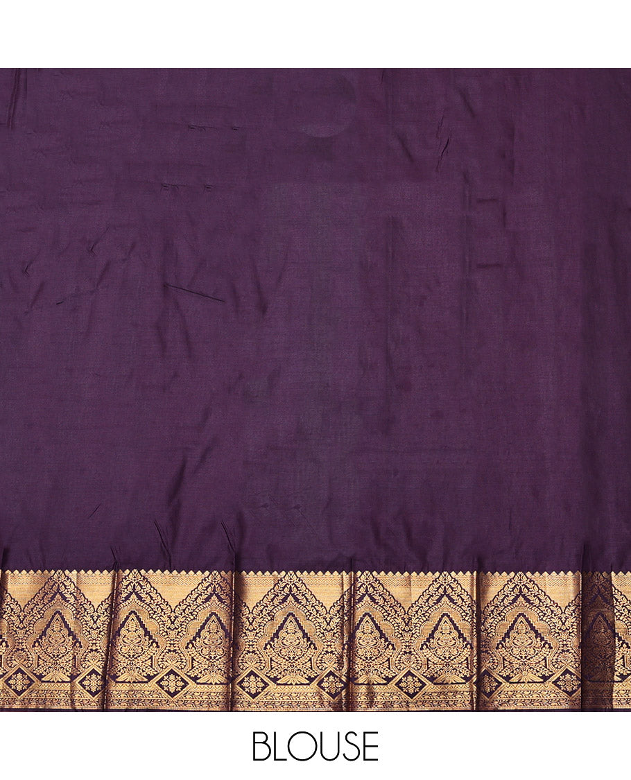 Pink Budget Silk Saree, Detailed with Zari Buttas and Stripes, Complemented by a Contrast Traditional Zari Border, Intricate Pallu, and a Contrast Blouse