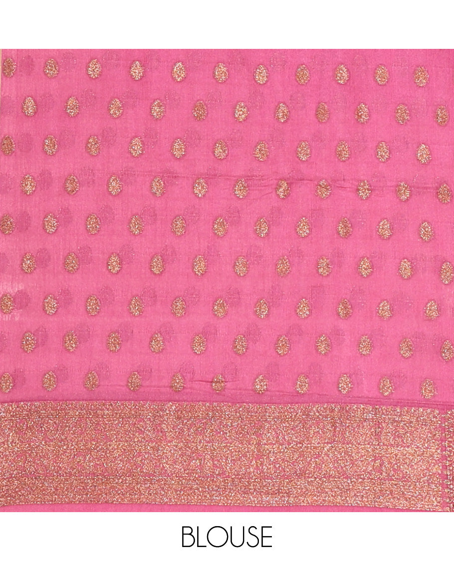 Pink Fancy Crepe Saree