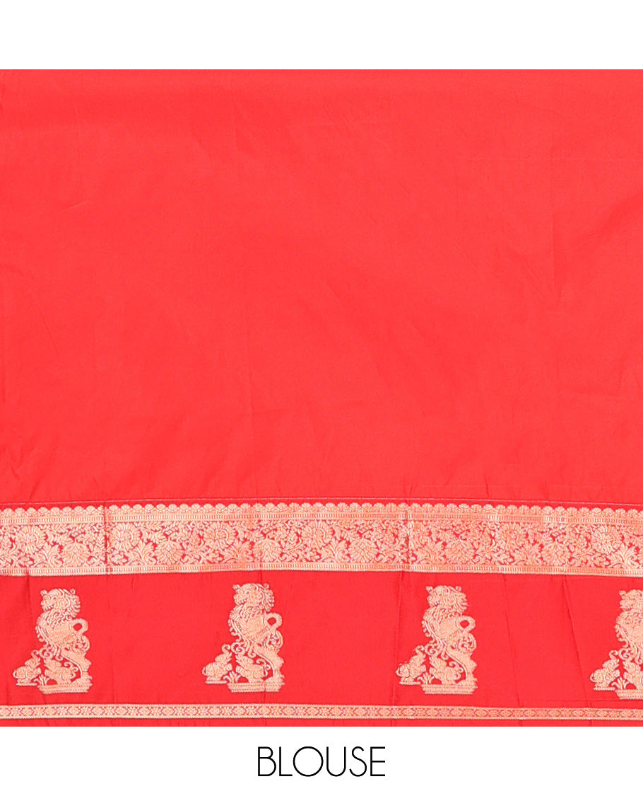 Ink Blue Zari Buttas Budget Silk Saree