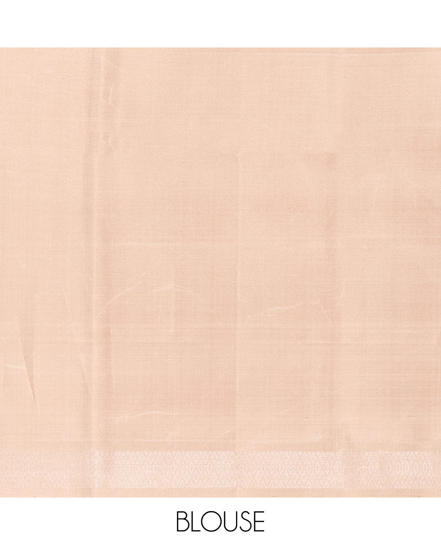 Sandal Mayuri Soft Silk Saree, Adorned with Ikat Weave, Sparsely Woven Zari Border, Sparsely Woven Pallu, and a Matching Blouse