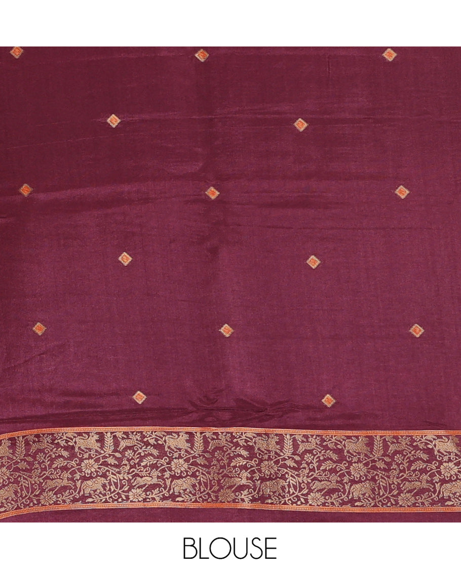 Rust Fancy Mysore Silk Saree