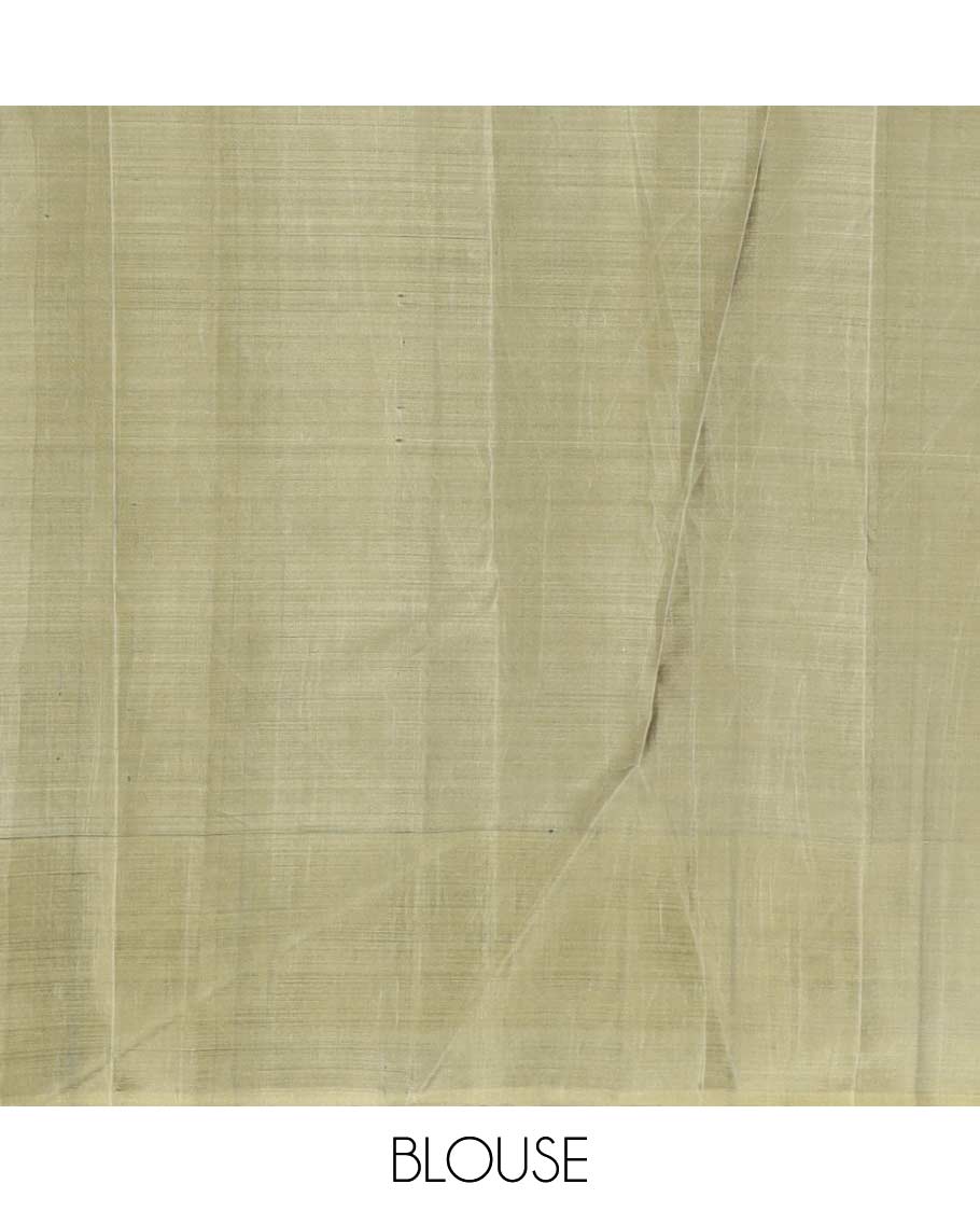 Blue zari buttas silk mix saree, contrast unique design border & pallu of geometric designs