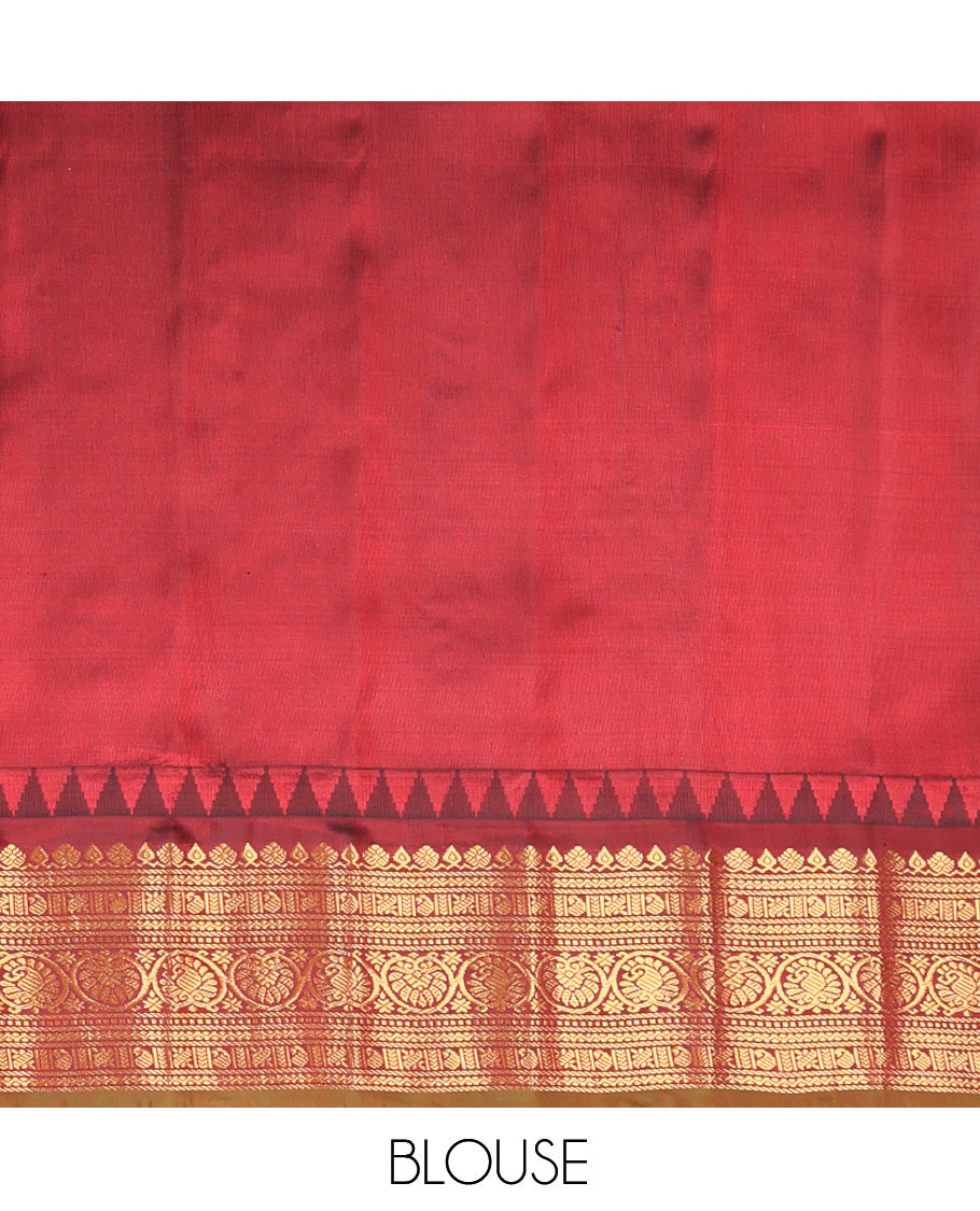 Turquoise Gadwal Silk Saree
