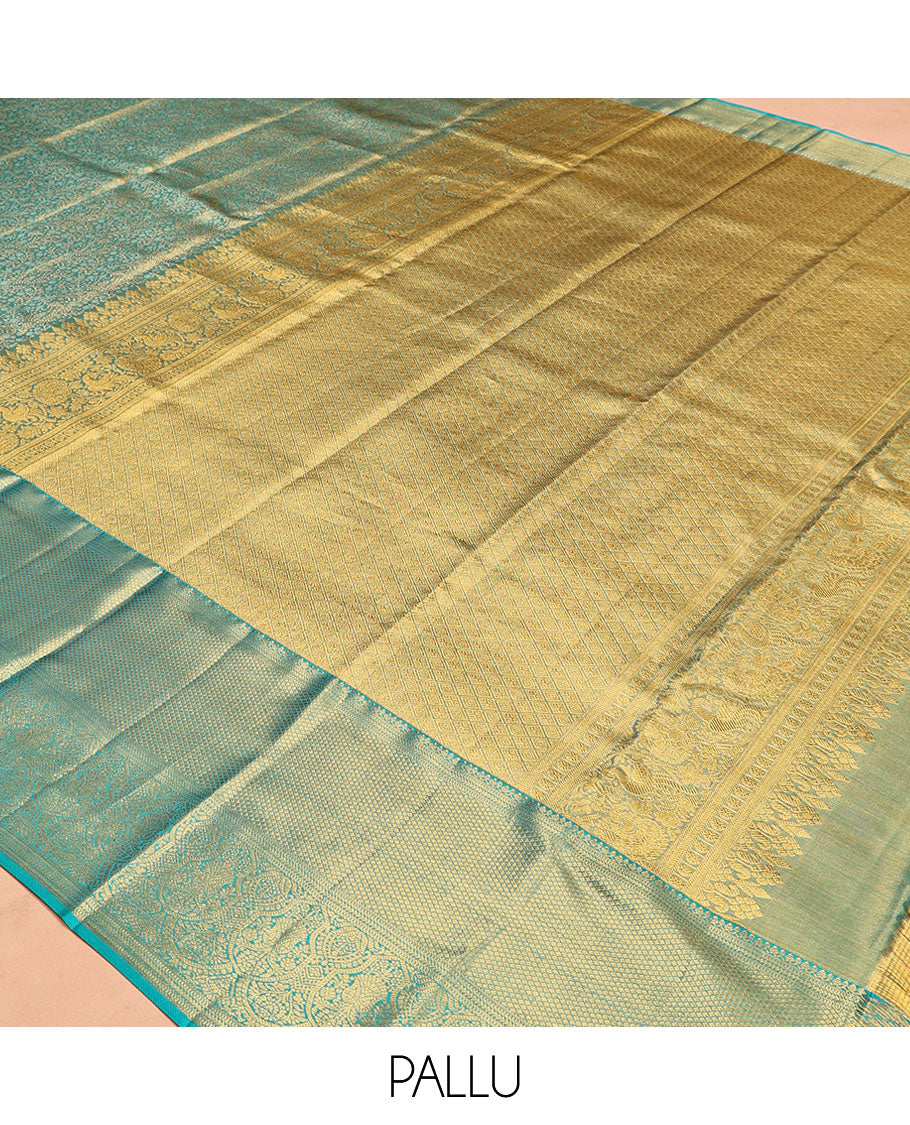 Blue Kanchipuram Tissue Silk Saree
