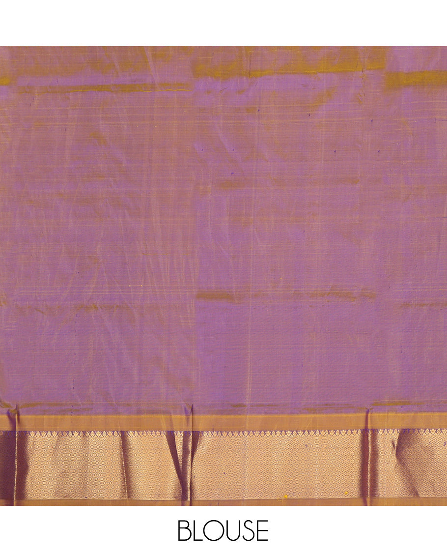 Blue Pure Silk Navarathna Pavadai Material Set