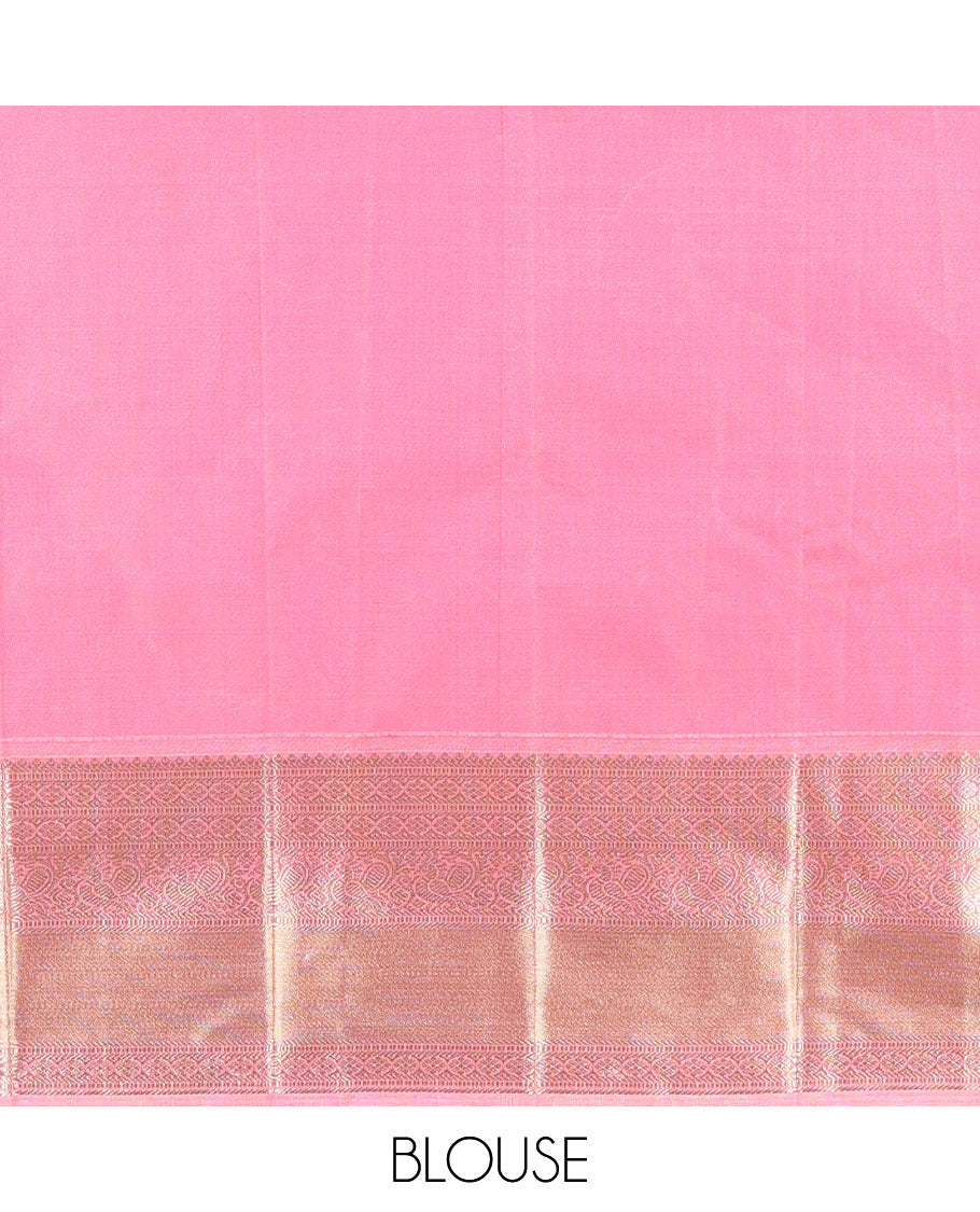 Dark Green-Light Pink Budget Silk Saree