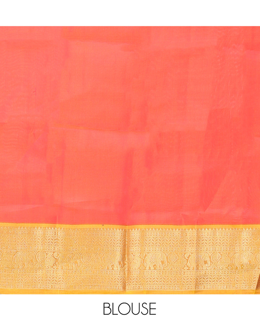 Blue Mayil Chakram Butta Vasundhara Lite Silk Mix Saree