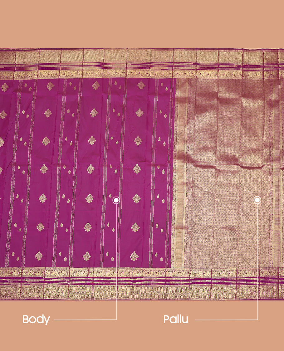 Purple Traditional Zari Design Border Budget Silk Saree