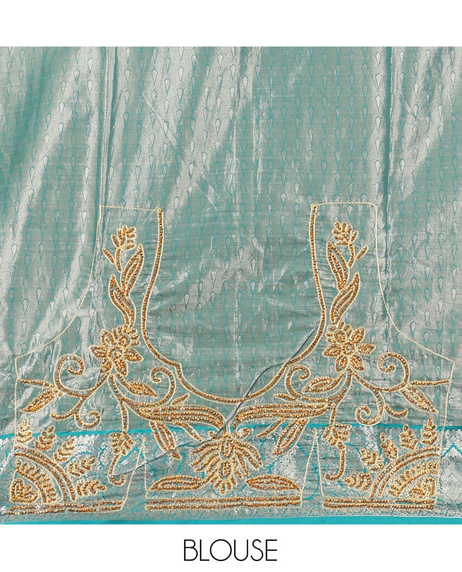 Grey Mysore Silk Saree
