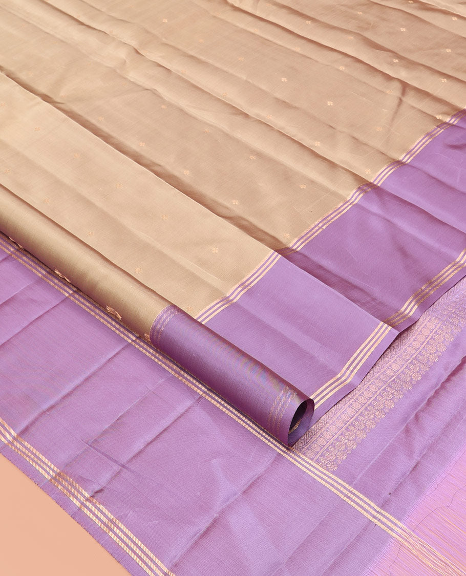 Sandal Zari Buttas Vasundhara Lite Silkmix Saree, a Contrast Bodi Border, Grand Jaal Pallu, a Contrast Blouse