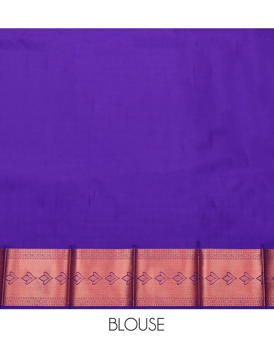 White Budget Silk Saree, Enriched with Jacquard Design, Complemented by a Contrast Intricate Zari Border, Grand Pallu, and a Contrast Blouse